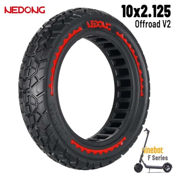 Rueda maciza ROJO offroad 10x2,125-6,5 42,5mm