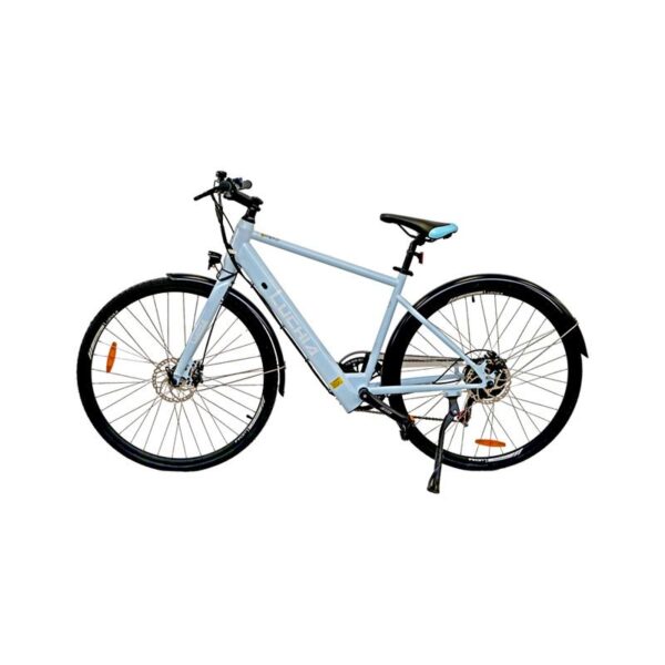 Bicicleta eléctrica de carretera Atria 700c con marco de acero y frenos de disco