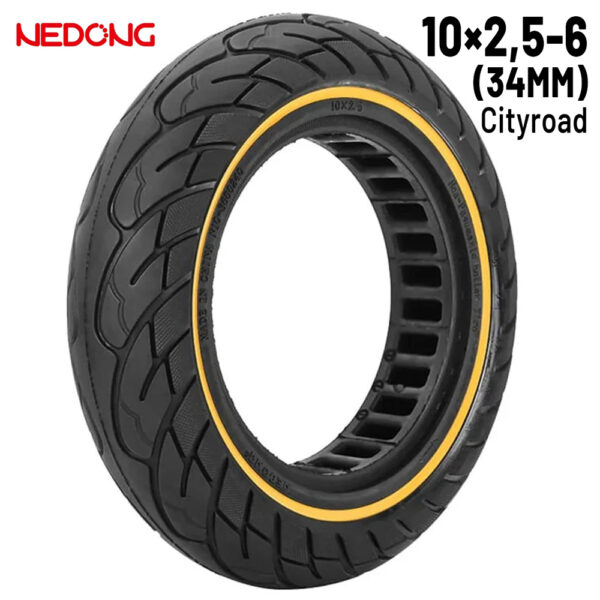 Rueda maciza 10x2,5-6 Amarilla (34MM)