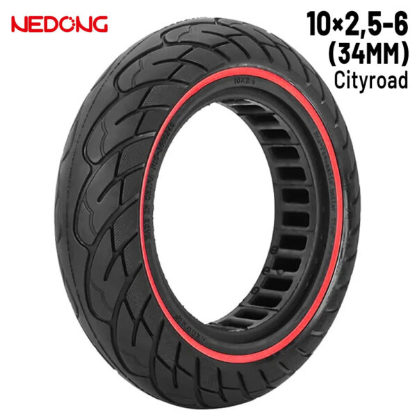 Rueda maciza 10x2,5-6 Roja (34MM)