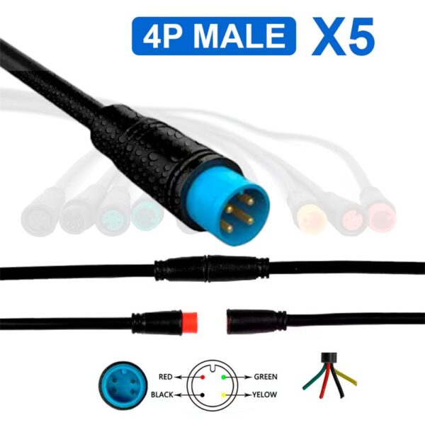 Conector waterproof 8mm 4 pin