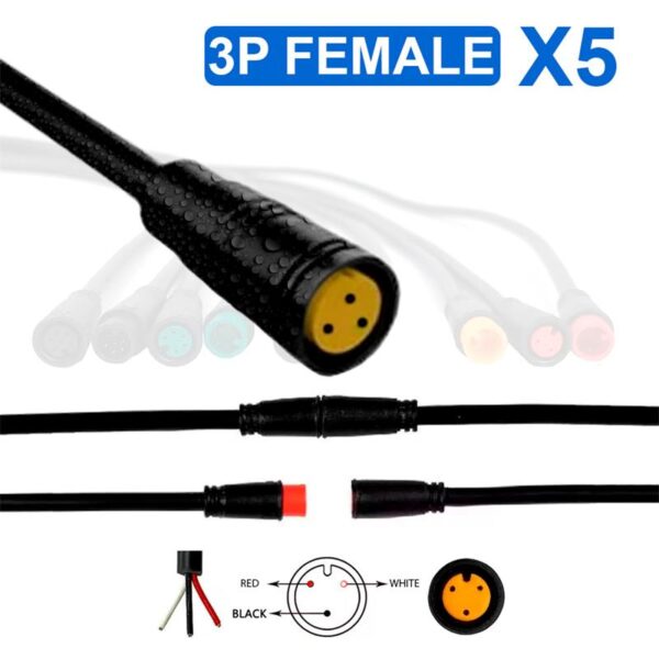 Conector waterproof 8mm 3 pin