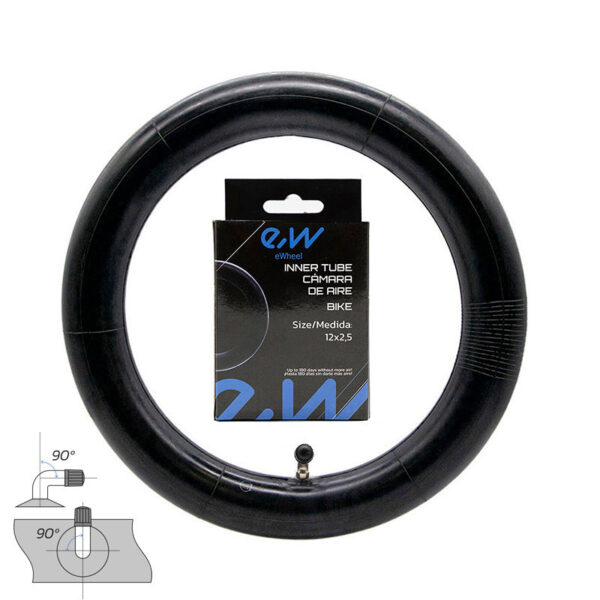 Cámara de aire 12x2,5 válvula curva 90ºx90º [Ewheel]