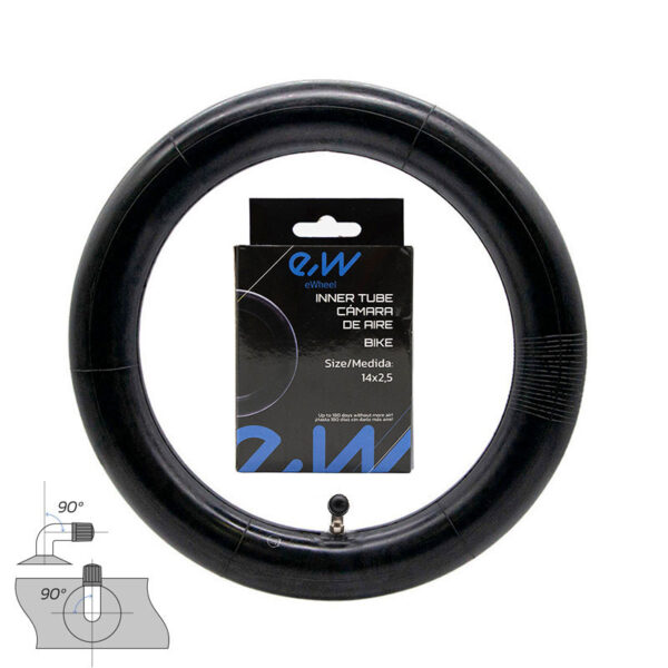 Cámara de aire 14x2,5 válvula curva 90ºx90º [Ewheel]