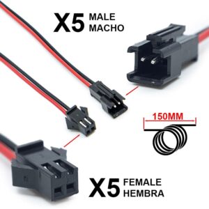 Conector SM 2 pin con cable 22 AWG