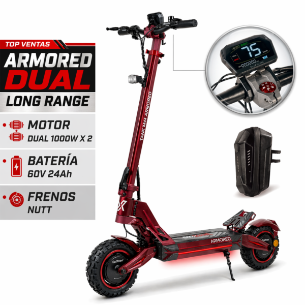 Ecoxtrem Armored Dual Long Range - DGT Homologado 2026 (Rojo)