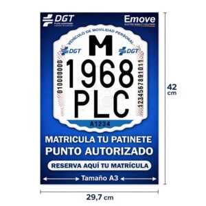 Poster Matrículas para patinete eléctrico