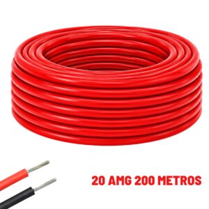 Cable eléctrico Silicona Flexible 20 AWG (Rojo) 200 Metros