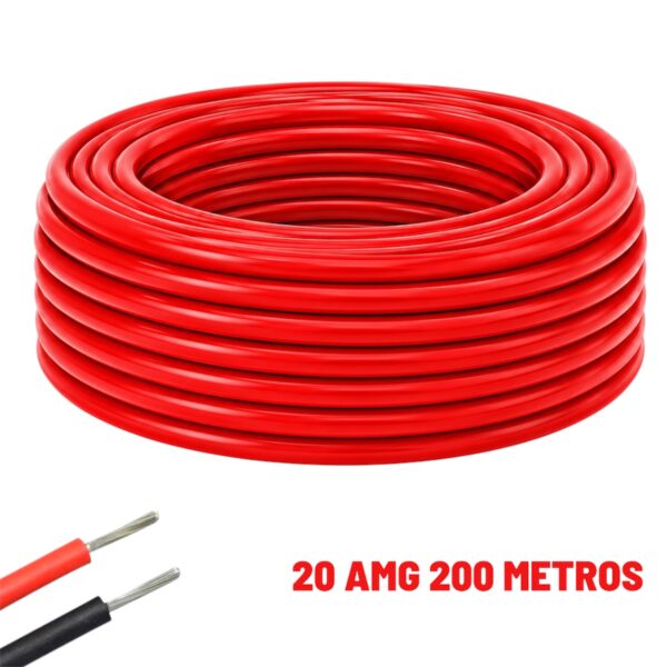 Cable eléctrico Silicona Flexible 20 AWG (Rojo) 200 Metros